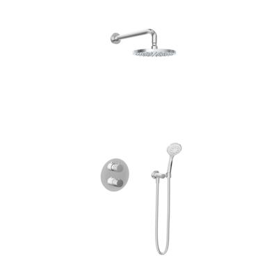 Hotbath Get Together thermostatische regendouche-inbouwset met 2-weg-omstel inclusief glijstang en handdouche met 3 straalsoorten, chroom