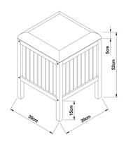 EISL 2-in-1 wasmand met zitkussen 39x39x52,5 cm bamboe - thumbnail
