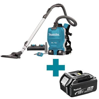 Makita Rugstofzuiger | DVC261TX22 | incl. 5.0 ah accu`s (2st.) | duo snellader | stofafzuigset DVC261TX22