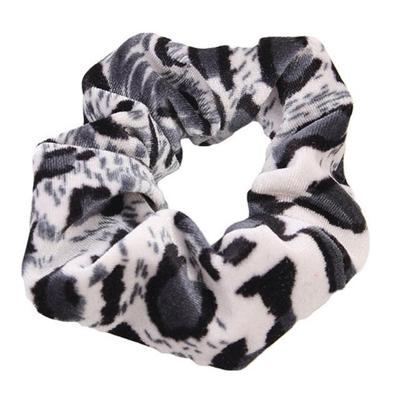 2 PC's Velvet Leopard haar Ring goud fluwelen hoofdband Flanel haar Band haarbal haren zak Flower(Piebald)