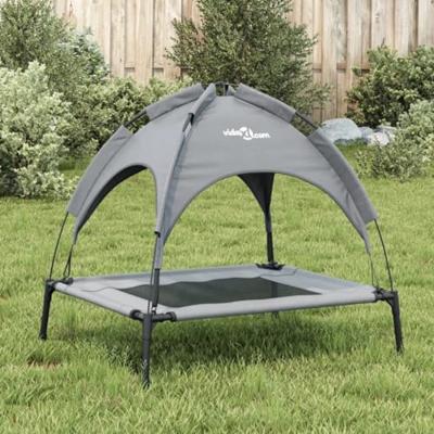 VidaXL Hondenmand met luifel oxford stof en staal antracietkleurig VidaXL Hondenmand met luifel oxford stof en staal antracietkleurig
