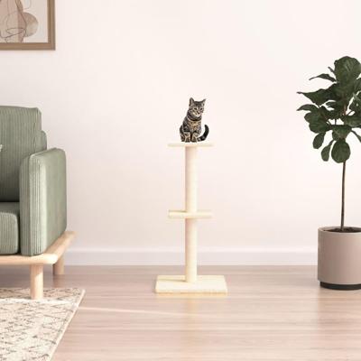 VidaXL Kattenmeubel met sisal krabpalen 73 cm crèmekleurig