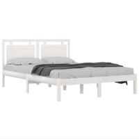 Bedframe massief hout wit 140x200 cm - thumbnail