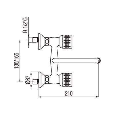 Ese-23 Inbouw keukenset Afstand vanaf muur 360 mm 123330 Tres - thumbnail