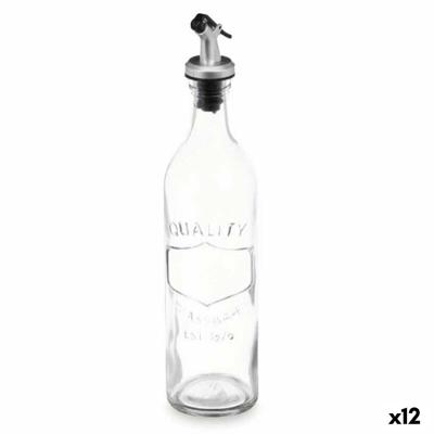 Flesje Vivalto Transparant Glas Siliconen Polypropyleen 500 ml (12 Stuks)