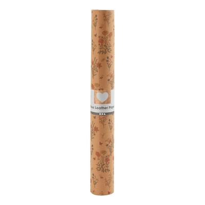 Creativ Company Faux leather papier bruin met bloemenprint, 1m