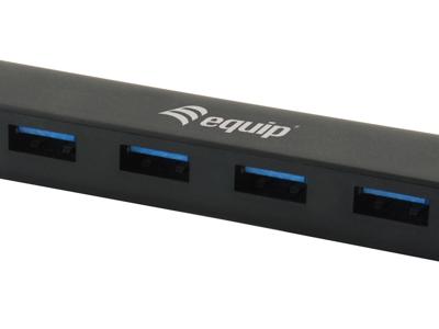 Equip Equip Life USB 3.1 Type-C to 4-Port USB 3.0 Hub 128954 USB-hub 4 poorten USB-A USB 3.1 Gen1 5 GBit/s Met USB-C stekker Zwart