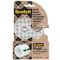 Scotch duurzame dispenser uit RVS, met 2 rolletjes Scotch Magic Tape ft 19 mm x 13,9 m - thumbnail