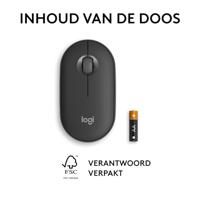 Logitech Pebble Mouse 2 M350s Muis Bluetooth Optisch Grafiet 3 Toetsen 400 dpi, 4000 dpi Geïntegreerd scrollwiel - thumbnail