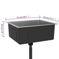 Gootsteen handgemaakt roestvrij staal - thumbnail