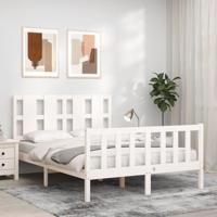 Bedframe zonder matras massief grenenhout wit 120x200 cm - thumbnail