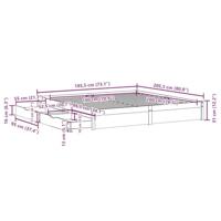 Bedframe zonder matras massief grenenhout wit 180x200 cm - thumbnail