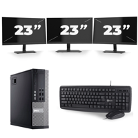 Dell Optiplex 990 SFF - Intel Core i3-2e Generatie - 8GB RAM - 256GB SSD - Windows 10 + 3x 23 inch Monitor - thumbnail