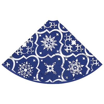 VidaXL Kerstboomrok luxe met sok 90 cm stof blauw