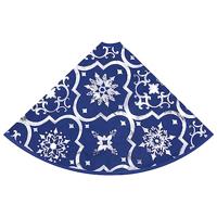 Kerstboomrok luxe met sok 90 cm stof blauw - thumbnail