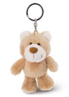 Nici sleutelhanger Classic beer junior 10 cm pluche bruin/wit - thumbnail