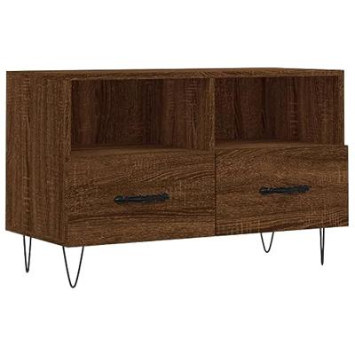 Tv-meubel 80x36x50 cm bewerkt hout bruin eikenkleur