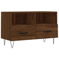 Tv-meubel 80x36x50 cm bewerkt hout bruin eikenkleur - thumbnail