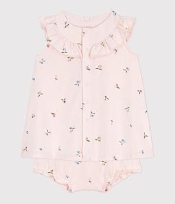 Babyjurk + bloomer met fruitprint PETIT BATEAU rouge