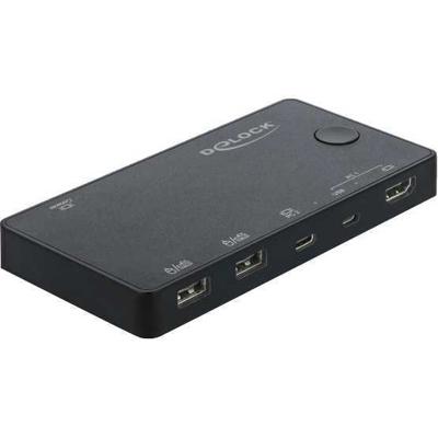 DeLOCK HDMI / USB-C KVM Switch 4K 60 Hz met USB 2.0 kvm-switch