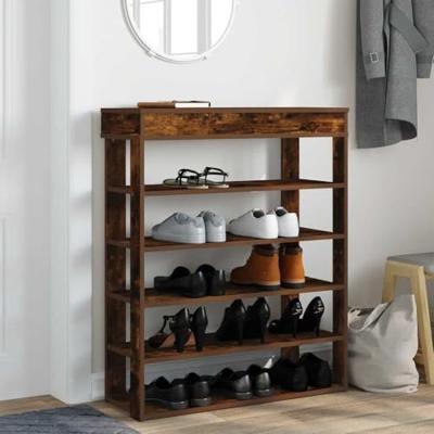 VidaXL Schoenenrek 80x30x98 cm bewerkt hout gerookt eikenkleurig