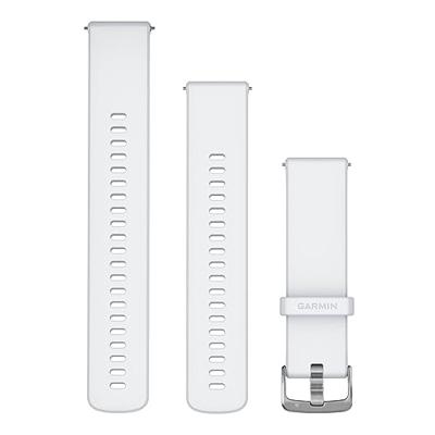 Garmin Quick Release Bens (22mm), geschikt voor geselecteerde Forerunner-,Venu- en vívoactive smartwatch series, Originele accessoire, Silicone, Whitestone with Silver Hardware