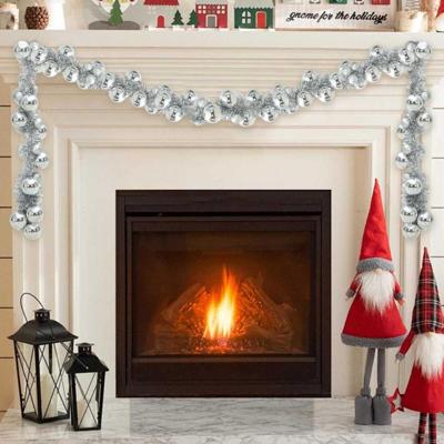 Kerstbal Guirlande Zilver 186 cm Polystyreen