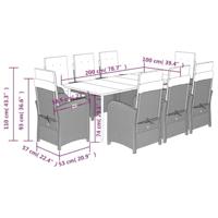 9-delige Tuinset met kussens poly rattan beige - thumbnail