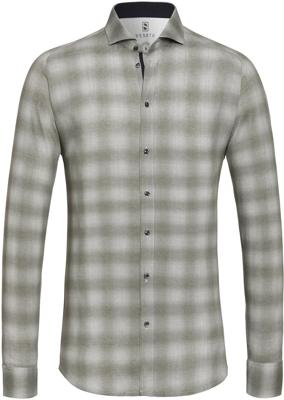 Desoto Heren Overhemd Lichgrijze Ruit Vervaagde Jersey Slim Fit Desoto Heren Overhemd Lichgrijze Ruit Vervaagde Jersey Slim Fit