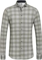 Desoto Heren Overhemd Lichgrijze Ruit Vervaagde Jersey Slim Fit - thumbnail