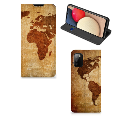 Samsung Galaxy M02s | A02s | Book Cover | Wereldkaart Samsung Galaxy M02s | A02s | Book Cover | Wereldkaart