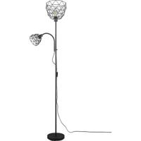 LED Vloerlamp - Vloerverlichting - Trion Hala - E27 Fitting - Rond - Mat Zwart - Metaal - thumbnail