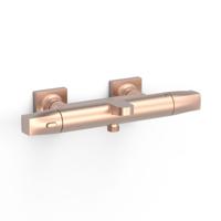 Thermostatische Mengkraan Tres Over-Wall voor Bad en Douche Mat Rose Goud - thumbnail