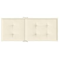 VidaXL Tuinstoelkussens 4 st hoge rug 120x50x3 cm stof crèmekleurig - thumbnail