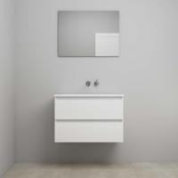 On-Line Badkamermeubelset - 80 cm - Voorgemonteerd - Acryl Wastafel - zonder Kraangat - Spiegel - Hoogglans Wit - thumbnail
