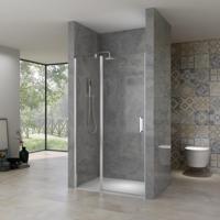 Nisdeur Van Rijn ST02 98x200 cm Draaideur 6 mm Met Vaste Wand 8mm Chroom - thumbnail