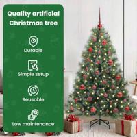 VidaXL Kunstkerstboom met 150 led met standaard groen 150 cm pe en pvc - thumbnail