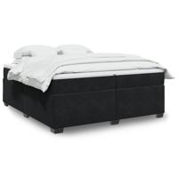 Boxspring met matras fluweel zwart 200x200 cm - thumbnail