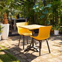 Hartman Outdoor Inklapbare Bistrotafel Sophie Teakhout, 70 x 70cm - Zwart - Vierkant - thumbnail