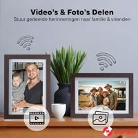 Denver PFF-1042 Darkwood Digitale WiFi-fotolijst 25.7 cm 10.1 inch Energielabel: C (A - G) 1280 x 800 Pixel 16 GB Hout (donker) - thumbnail
