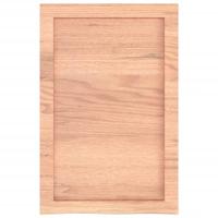 Wastafelblad 40x60x(2-4) cm behandeld massief hout lichtbruin - thumbnail