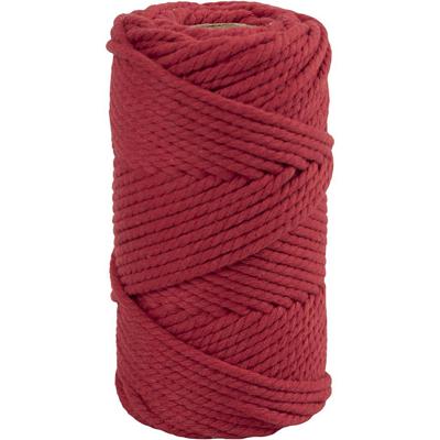 Creativ Company Macramé koord, l: 55 m, d 4 mm, rood, 330 gr/ 1 rol Creativ Company Macramé koord, l: 55 m, d 4 mm, rood, 330 gr/ 1 rol