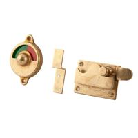 Hardbrass Toiletoverslag recht groen/rood - messing getrommeld - thumbnail