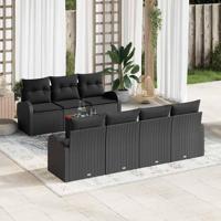 Tuinbankenset met opslag 8 pcs Zwart poly rattan - thumbnail
