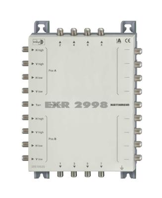 Kathrein EXR 2998 Satelliet multiswitch cascade Ingangen (satelliet): 9 (8 satelliet / 1 terrestrisch) Aantal gebruikers: 8