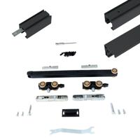 Xperta set 3m rail - Zwart - vloerplint - Enkele deur - Dubbel soft - inbouw auto fix - thumbnail
