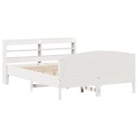 Bedframe zonder matras massief grenenhout wit 160x200 cm - thumbnail