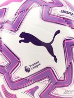 PUMA Orbita Premier League Brilliance Mini Voetbal Maat 1 2025-2026 Wit Roze Paars - thumbnail