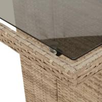 7-delige Tuinset met kussens poly rattan gemengd beige - thumbnail