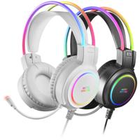 Mars Gaming MHRGB, Gaming Headset, 360º Verlichting, Ultra-BASS 3D Geluid, Microfoon Ruisonderdrukking, Ultralicht, Windows/PS4/PS5/XBOX ONE/XBOX SERIES X|S/Mac/Switch/Switch 2/Smartphone/Tablet, Wit - thumbnail